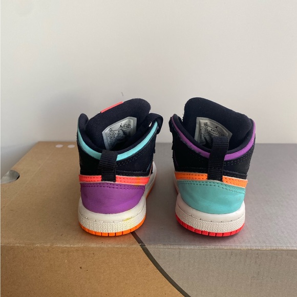 Jordan 1 Mid “Black Multi” Toddler Sneakers  - SZ 4 C - Picture 3 of 13
